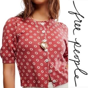 🆕️ Free People Isla Short Sleeve Wool Cashmere Blend Cardigan